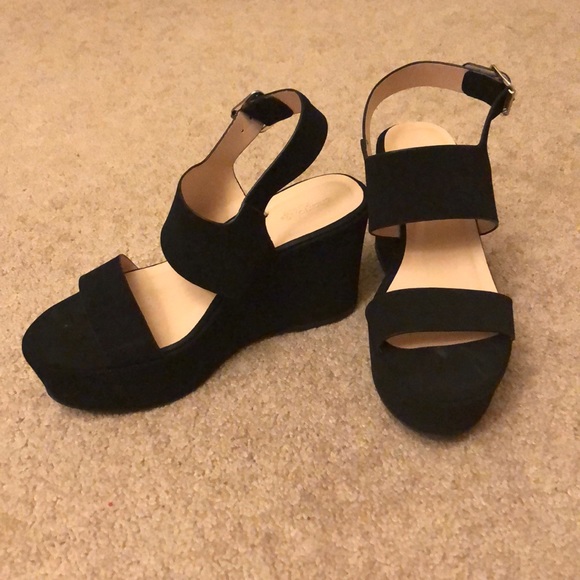 black wedge sandals 3 inch heel
